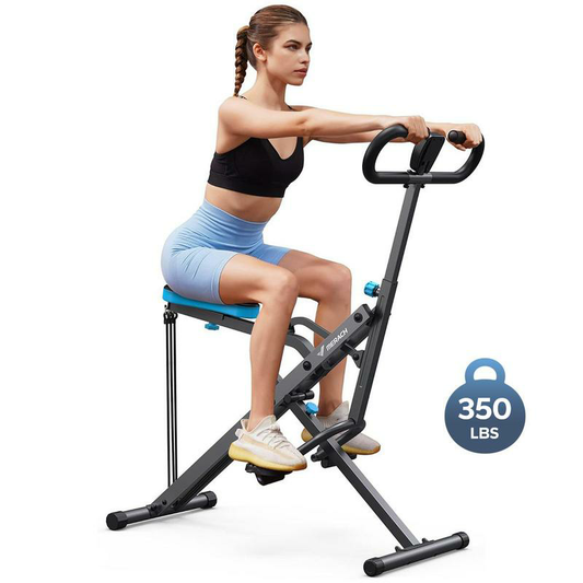MERACH™ Foldable Squat & Row Machine | Adjustable Resistance Glutes & Leg Trainer | All-in-One Home Fitness Equipment with LCD Tracking & 350 lbs Capacity