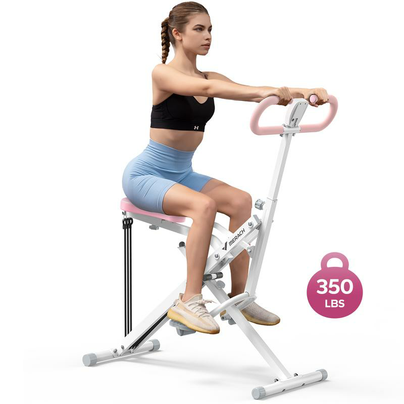 MERACH™ Foldable Squat & Row Machine | Adjustable Resistance Glutes & Leg Trainer | All-in-One Home Fitness Equipment with LCD Tracking & 350 lbs Capacity