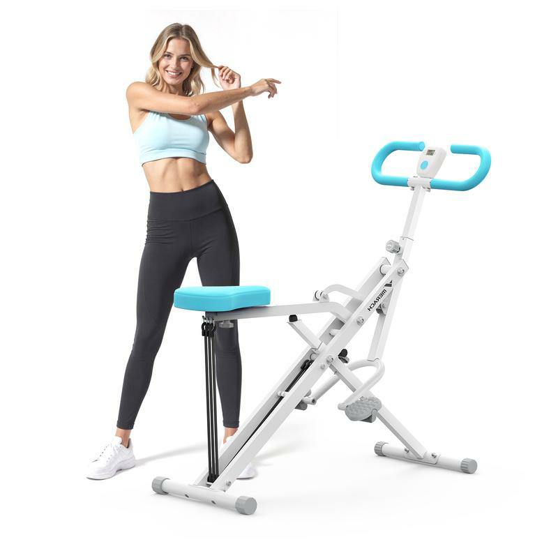MERACH™ Foldable Squat & Row Machine | Adjustable Resistance Glutes & Leg Trainer | All-in-One Home Fitness Equipment with LCD Tracking & 350 lbs Capacity